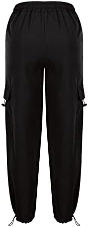 Women Cargo Pants with Pockets and Elastic Waist