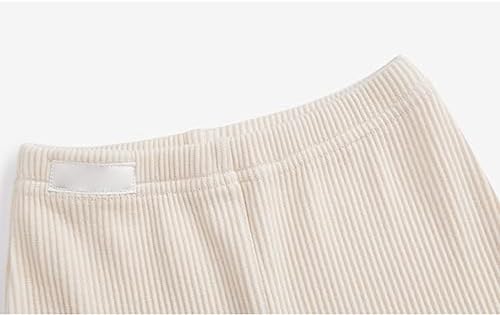 Comfortable Toned Toddler Girls Flared Pants Wide Leg Ribbed Trousers