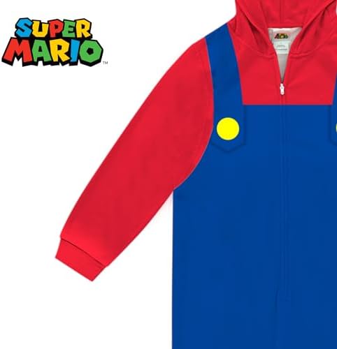 Cool Mario Onesie Pajamas for Boys Sleepwear with Hood Kids ChristmasHalloween Gift