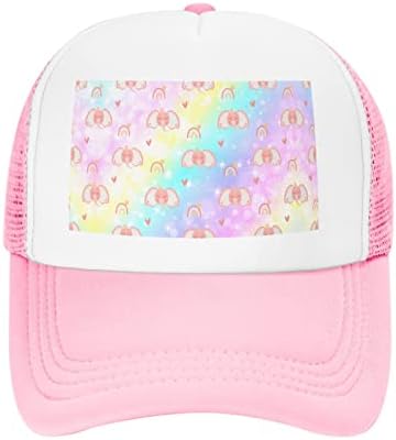 Stylish Adjustable Baseball Hat for Kids Ages 4-10 Pink Elephant Design