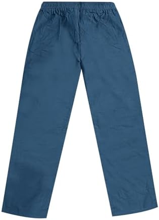 Elastic Waist Cotton Linen Pants for Men