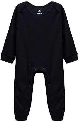 Long Sleeve Solid Baby Cotton Extender Bodysuit Black 0-3 Months