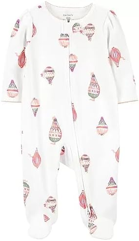 Carters Girls 1-Piece PJs with Big Hot Air Balloon Design