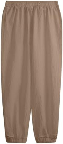 Elastic Waist Linen Pants for Men