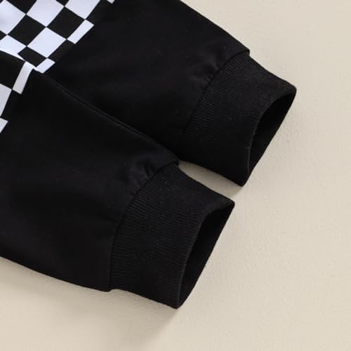 Fall Winter Toddler Baby Checkered Sweatsuit
