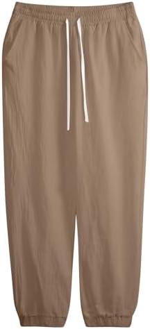 Elastic Waist Linen Pants for Men