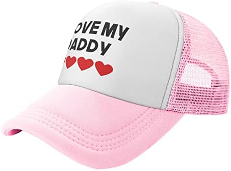 KATAKU Heart I Love My Daddy Toddler Mesh Baseball Cap Pink Summer Fun