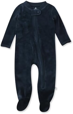 HonestBaby Unisex Baby Velour Sleep Play Footed One-Piece Pajama Sleepers