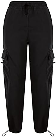 Women Cargo Pants with Pockets and Elastic Waist