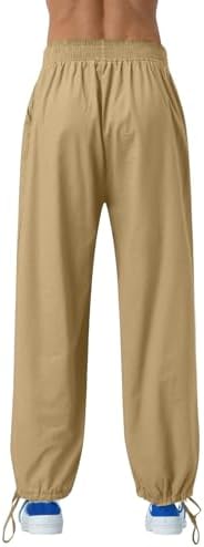 WENKOMG1 Mens Breathable Linen Ankle Length Pants