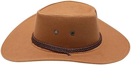 Women Men Classic Felt Western Cowboy Cowgirl Hat with Belt Buckle