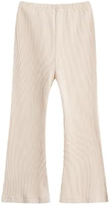 Comfortable Toned Toddler Girls Flared Pants Wide Leg Ribbed Trousers