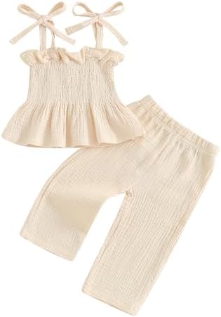 Toddler Girl Linen Camisole Pants Set