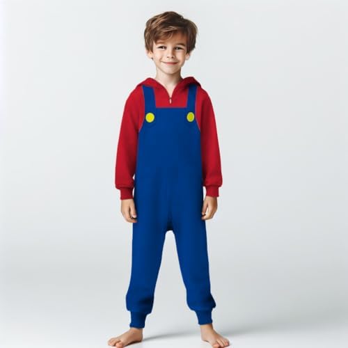 Cool Mario Onesie Pajamas for Boys Sleepwear with Hood Kids ChristmasHalloween Gift
