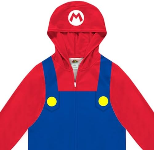 Cool Mario Onesie Pajamas for Boys Sleepwear with Hood Kids ChristmasHalloween Gift