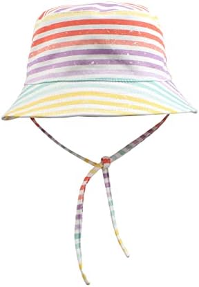 Adjustable Fisherman Hat for Kids Blue Rainbow