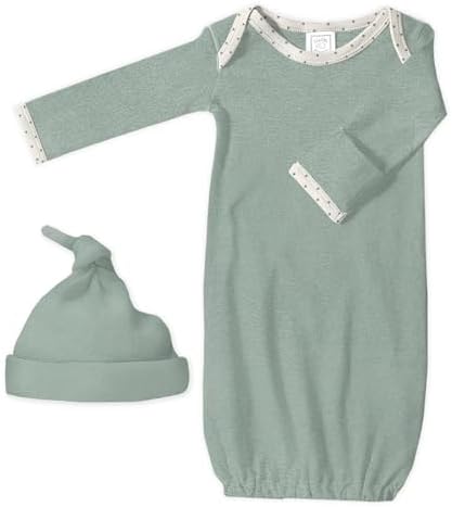SwaddleDesigns Soft Cotton Baby Gown for Newborn 0-3 Months