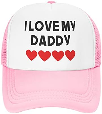 KATAKU Heart I Love My Daddy Toddler Mesh Baseball Cap Pink Summer Fun