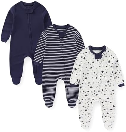 JELYLOVE 3-Pack Baby Rompers for Boys and Girls 0-12 Months