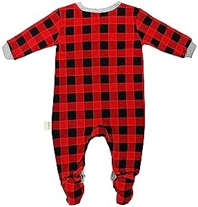 Stylish Comfy Baby Buffalo Plaid Footed Sleepie