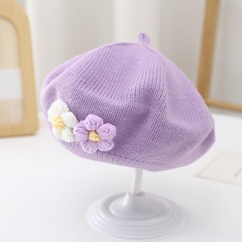 ACFUN Little Girls Beret Knit for Kids Toddler Trendy Cozy Fashion