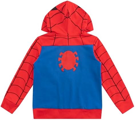 Marvel Spider-Man Boys Zip-Up Fleece Hoodie for Toddlers Cool Action