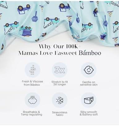 EASWEET Baby Girl Bodysuit Dress - Bamboo Viscose Long Sleeve Romper for Infants
