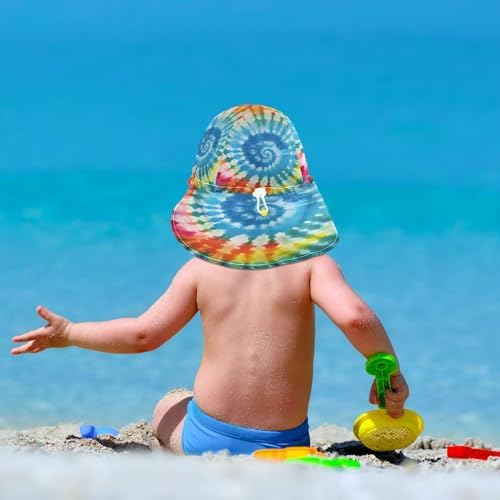 Emelivor Rainbow Tie Dye Spiral Baby Sun Hat