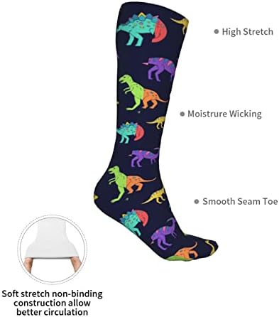 Sketch Dinosaur Knee High Kids Soccer Socks