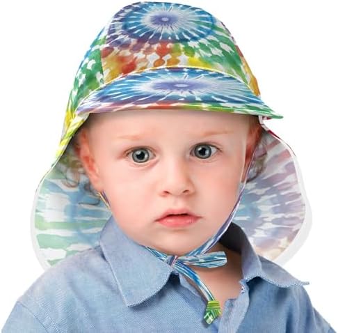 Adjustable Rainbow Tie-Dye Baby Sun Hat
