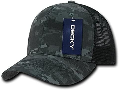 DECKY Camo Flat Bill Trucker Caps Slip-On Style NightBlack