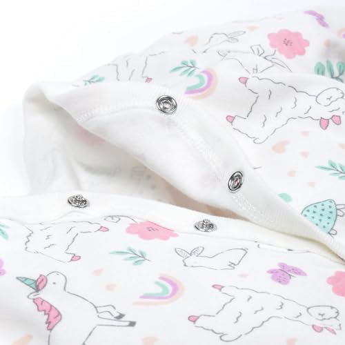 babies girls cotton footies multi pack long sleeve one-piece jumpsuit