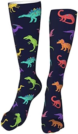 Sketch Dinosaur Knee High Kids Soccer Socks