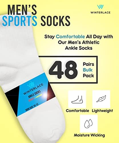 Winterlace Casual Athletic Ankle Socks 48-Pair Pack