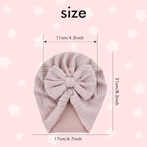 8-Piece Baby Turban Hats with Big Bow for Girls Boys