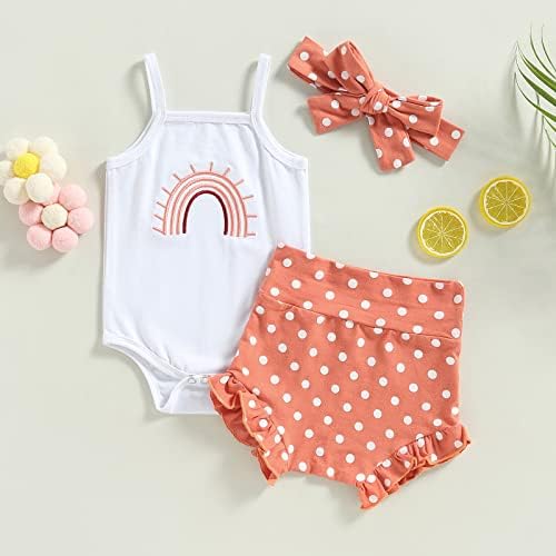Rainbow Romper for Baby Girls Soft Cotton Romper Adorable Newborn