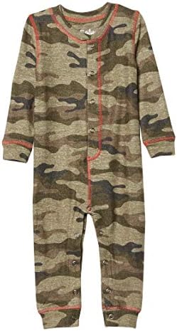 PJ Salvage Baby Girls Peachy Romper with Snap Closures Long Sleeve