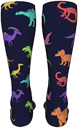 Sketch Dinosaur Knee High Kids Soccer Socks