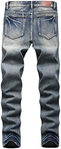 AITITIA Mens Ripped Regular Fit Jeans Statement