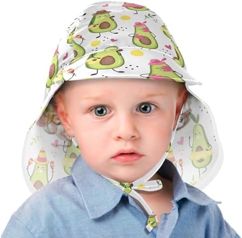 Cute Toddler Beach Bucket Hat with Funny Music Avocado Print