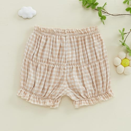 Aiwpstoin Toddler Girls Ruffled Plaid Shorts