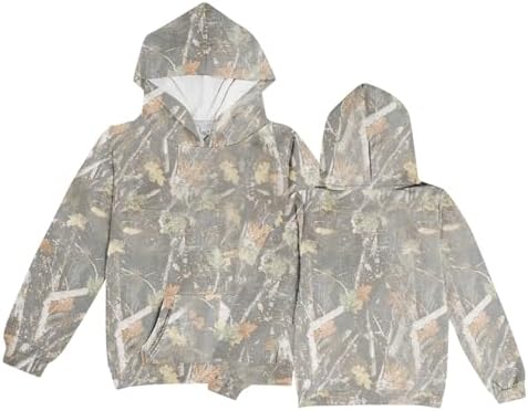 Camo Fleece Pullover for Kids with a Maple Leaf Print