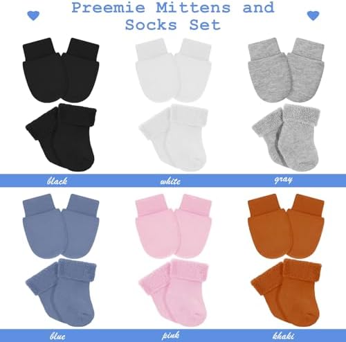 BreathFFY Preemie Mitten Sock Set for Newborns