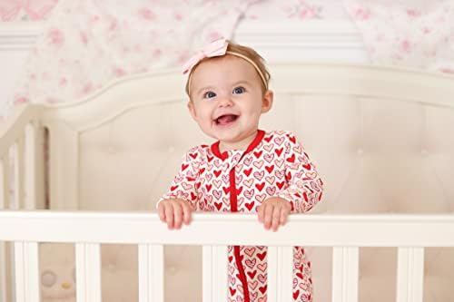 Perfect Valentines Day Footies for Baby - Soft Stretchy and Cozy