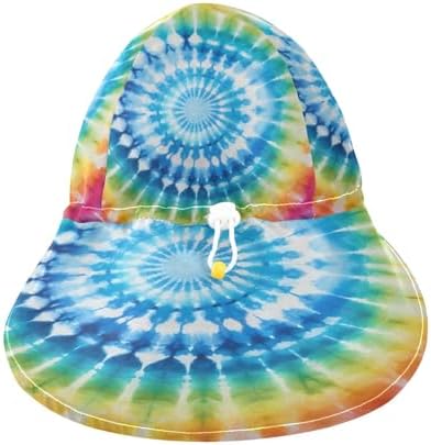 Adjustable Rainbow Tie Dye Baby Sun Hat UPF 50