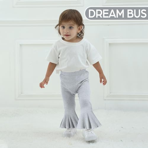DREAM BUS 3 Pack Baby Girl Flare Pants with Bell Bottoms
