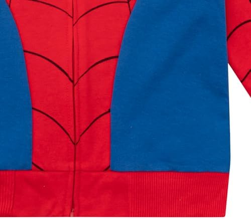 Marvel Spider-Man Boys Zip-Up Fleece Hoodie for Toddlers Cool Action