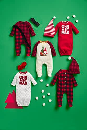 Mud Pie Christmas Woven Wreath Gown Set for Baby