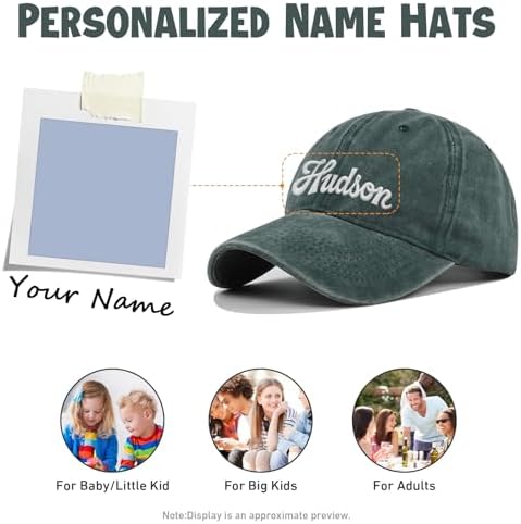 Personalized toddler baseball cap with 100 cotton fabric and adjustable closure