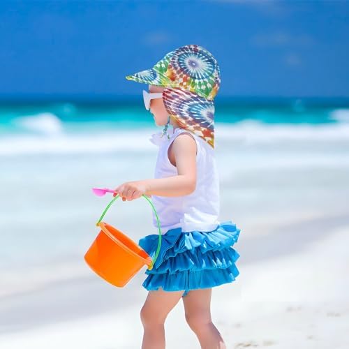 Adjustable Rainbow Tie-Dye Baby Sun Hat